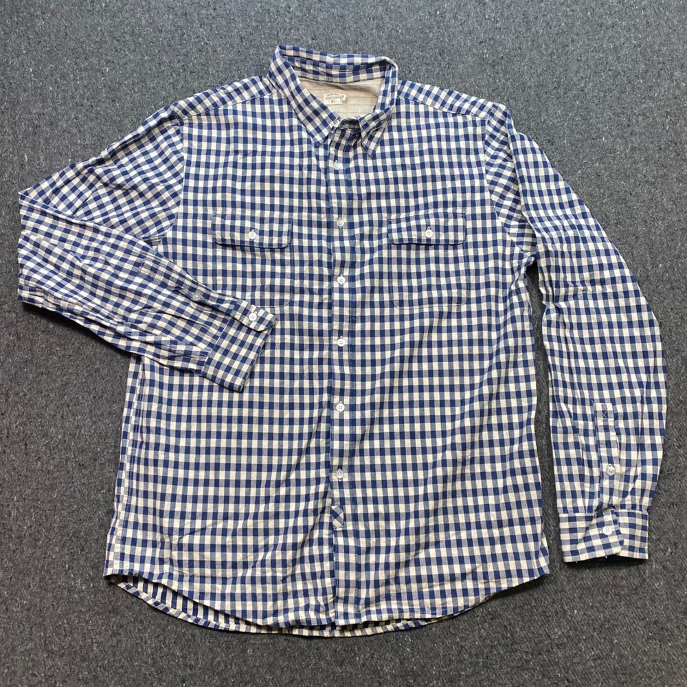 Bridge and Burn Gingham Button Down Sz XXL Men Blue Skater Pacific Northwest PNW